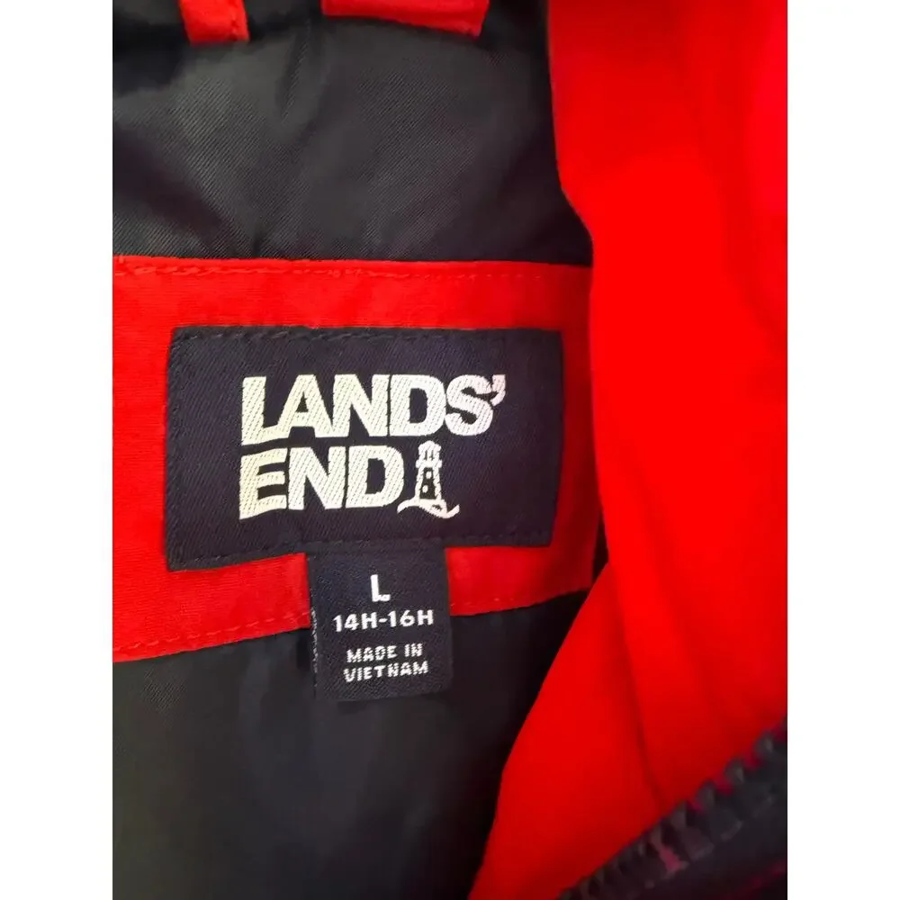 Lands' End Squall 3-in-1 Red/Blue Winter Coat 14-16